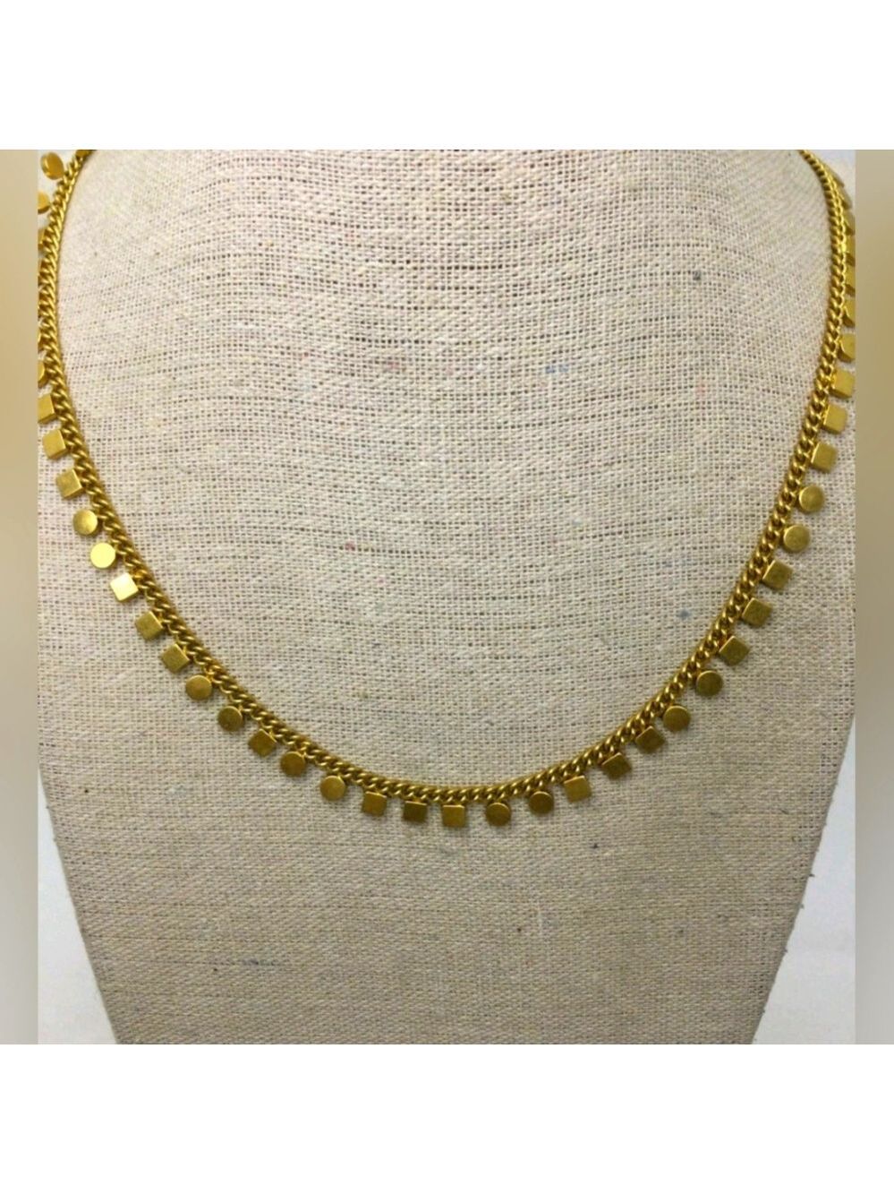 Madewell Goldtone Geometric Charm Necklace 30"